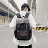 Schoolbag Canvas Backpack Computer Bag Personality Fashion Travel Drawstring Shoulder Flip Backpack Retro Backpack Men