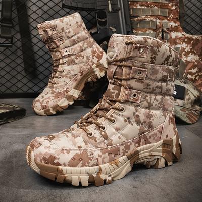 Mode Herren Stiefel Camouflage Schuhe High Top Wandern Langlebig Rutschfest Outdoor Klettern Trekkingschuhe