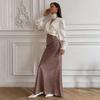 Women Long Leopard Print Ankel-Length Skirts High Waist