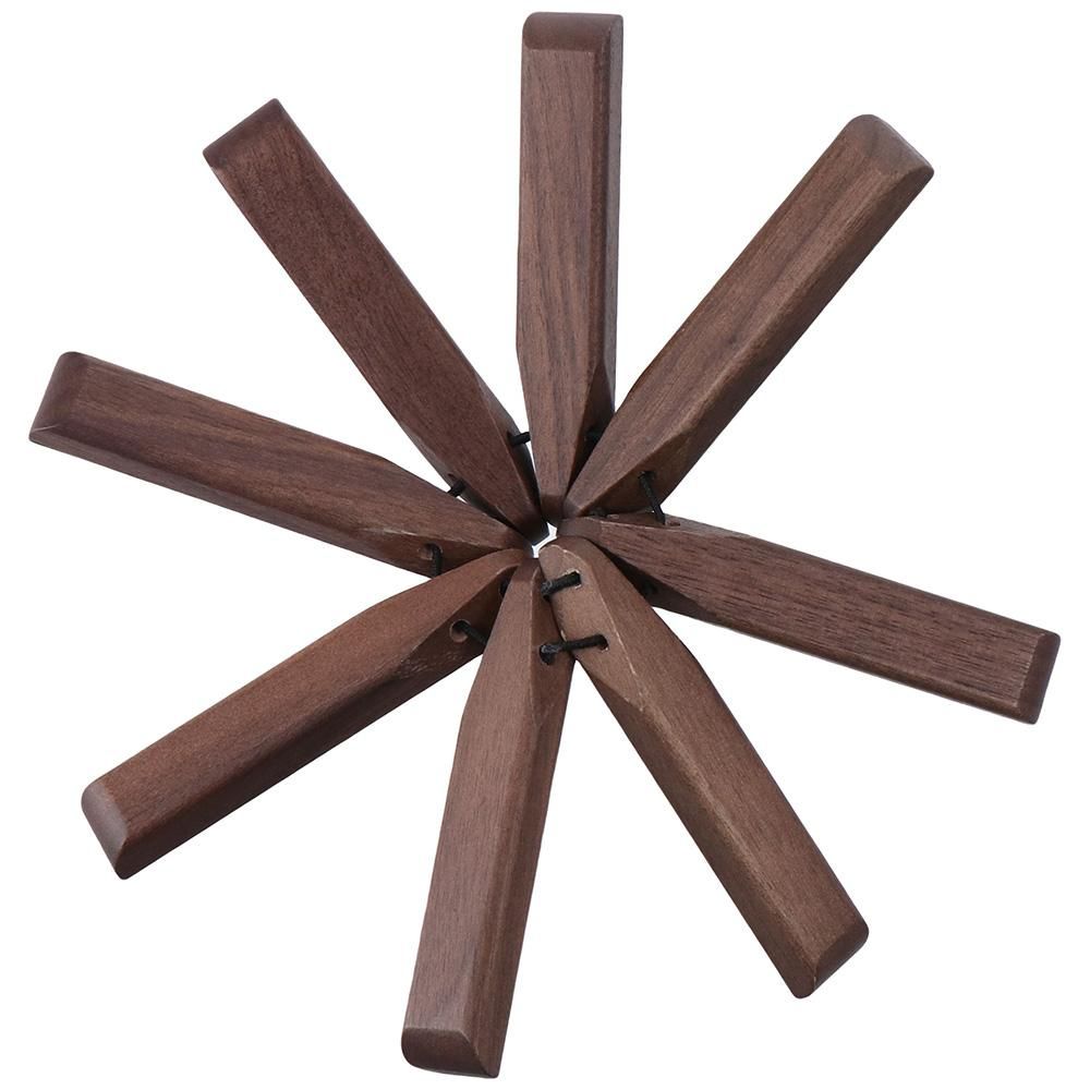 New Black Walnut Insulation Mat Solid Wood Folding Heat-insulating Placemat Small Tree Anti-hot Table Decoration Home
