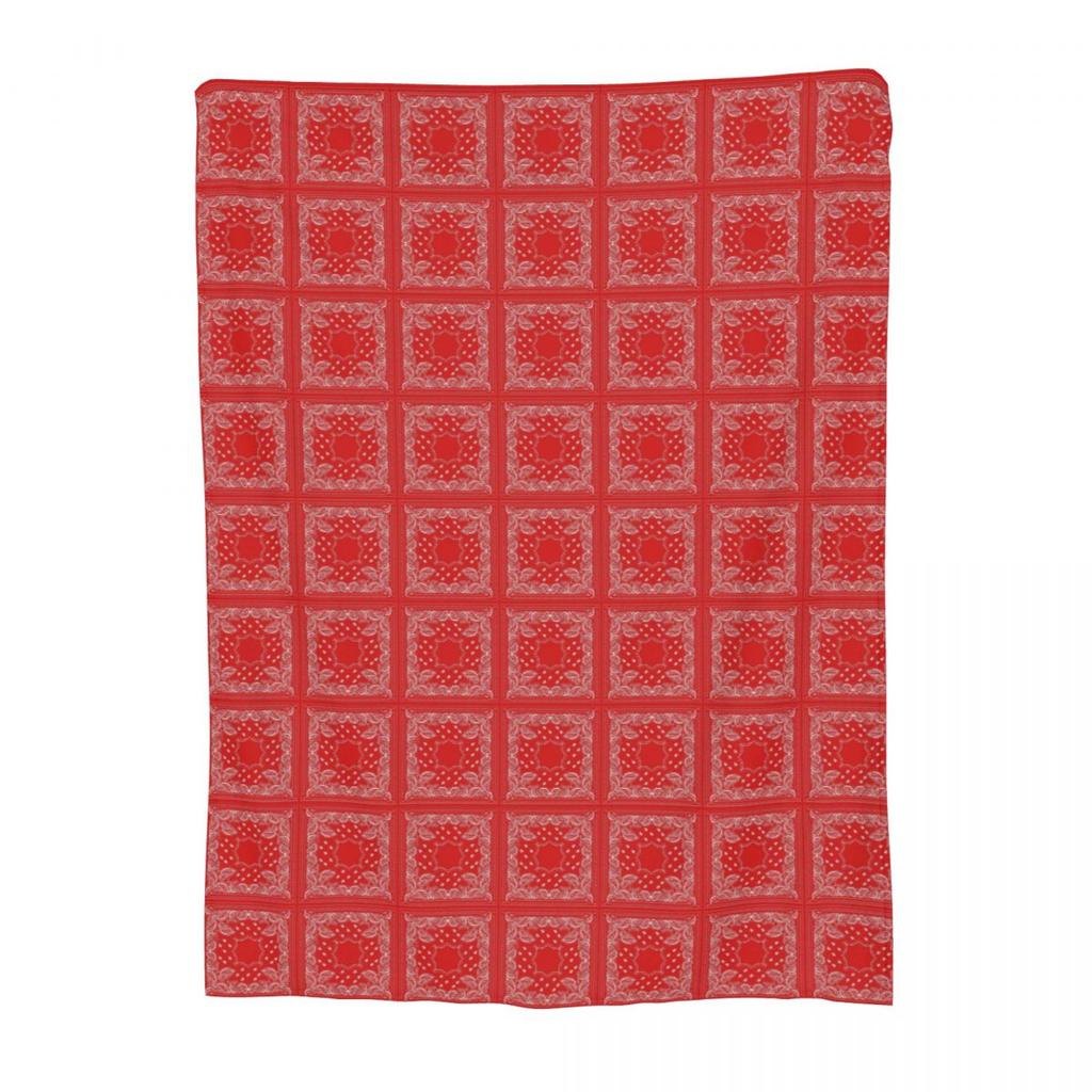 Bandana In Red White Blanket Soft Warm Flannel Throw Blanket Bedspread for Bed Living room Picnic Travel Home Sofa