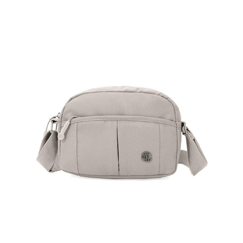 Casual Solid Color Travel Shoulder Bag Large Capacity Nylon Crossbody Bag Multi-pocket Lightweight Messenger Bag
