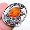 Baltic Amber Handmade Gemstone 925 Sterling Silver Jewelry Ring 6 K953