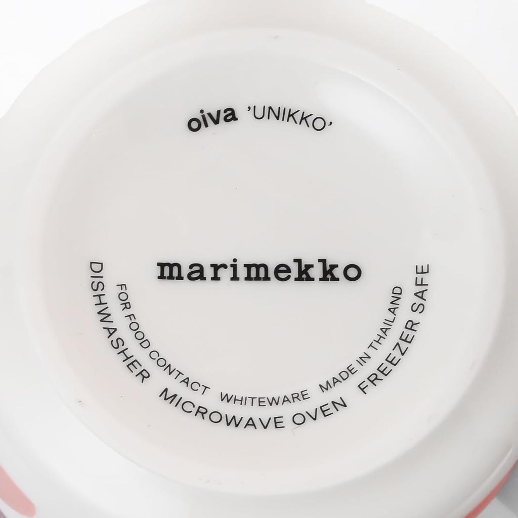 Marimekko Pair 250ml Mug and 20cm Unikko Dark Cherry and Salmon 73702 073702 Cup and Medium Nordic Western Tableware Set Plate, Red, 133, Plate,