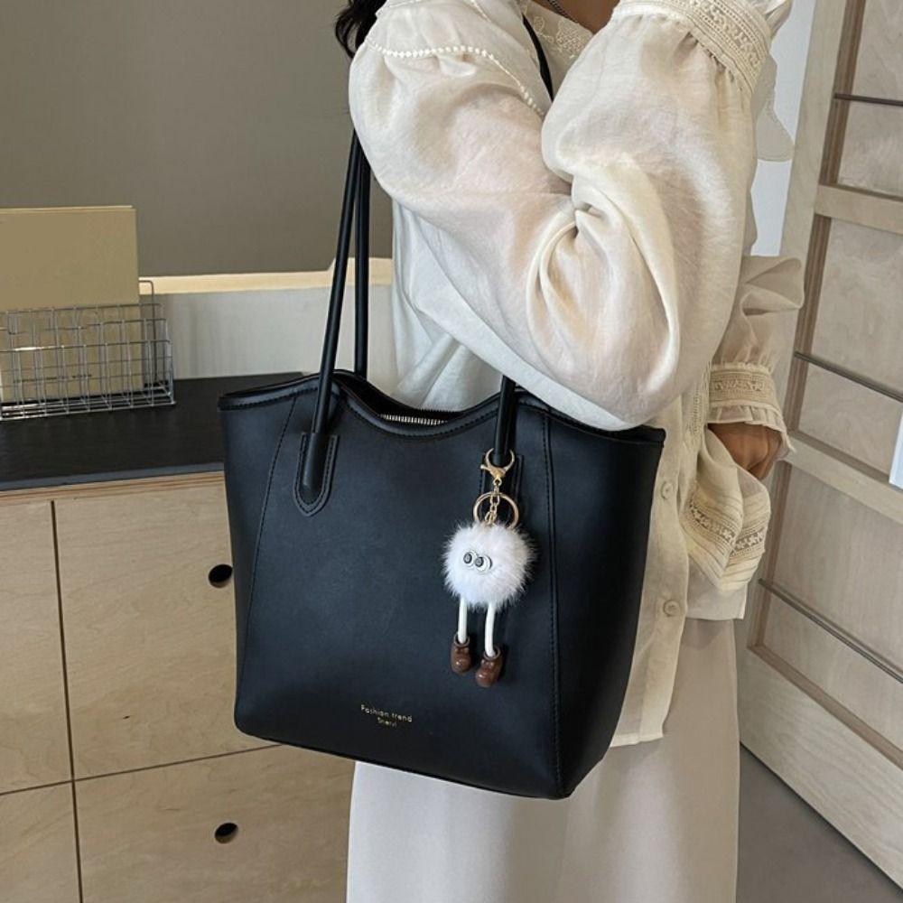 Casual Large Capacity PU Tote Bag Handbag Ins Style Underarm bag Minimalist New Design Armpit Bag Girls