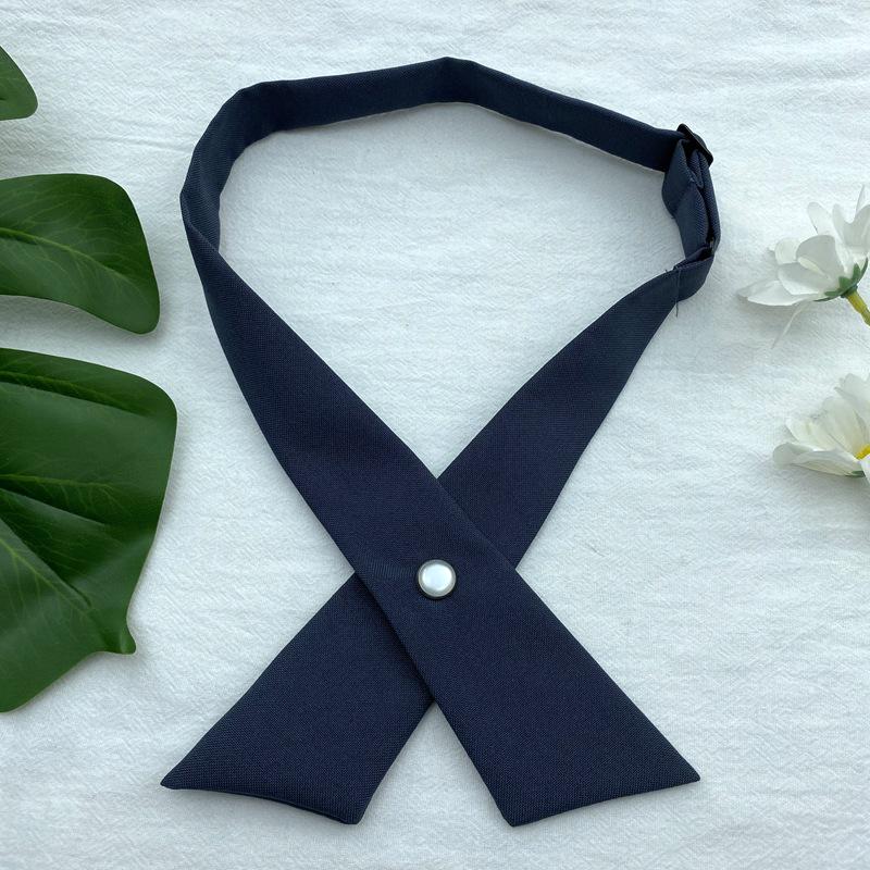 Women's Gray Bow Tie Uniform with Striped Skirt and Bowknot Collar.