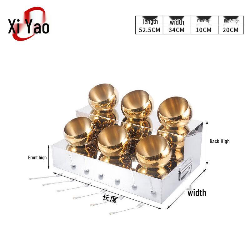 Stainless Steel Condiment Organizer with Bowls
