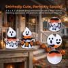 Non-woven Halloween Ghost Figurines Faceless Ornament, Cute Cloth Fabric Ghosts Table Autumn Tiered Tray Decor Decoration, BOO Banner Stuffed