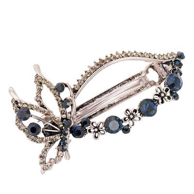 Modischer Strass Legierung Damen Haarspange Haarnadeln Haarschmuck(Blau 350)