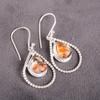 Orange Copper Turquoise Gemstone Jewelry, 925 Solid Sterling Silver, Handmade Balancing Earrings For Gift