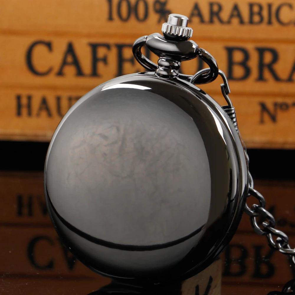 10pcs/lot Luxury Sensitive Smooth Retro Black Quartz Pocket Watch Men's Gentlemen's Sweater Chain Clock Male Best Gift