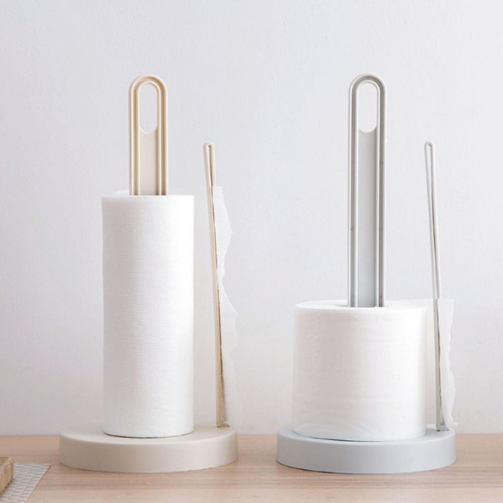 2Pcs Plastic Vertical Napkins Stand White Tissue Towel Rack Roll Paper Towel Holder  Dining Table