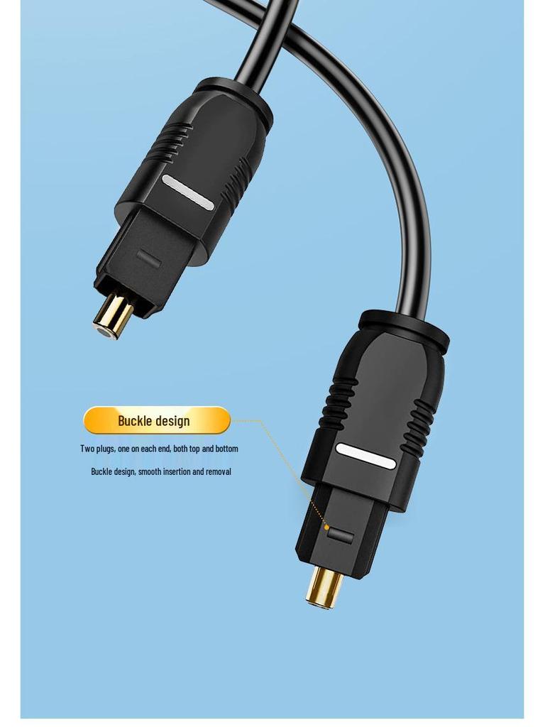 Toslink Optical Audio Cable: SPDIF Connection for TV, Soundbar, Amplifier, Projector.