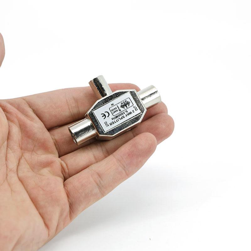 1 to 2 way Antenna Splitter video Connector Adapter 2 Way Male to 2 Female Antenna Coaxial Signal Conversion Interface