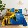 Sunflower Bed Sheet Sets Bouble Single Beds Flower Bedsheet with Pillow Case Full Queen Size 2pcs 3pcs 3D Soft Thin Fabric Home