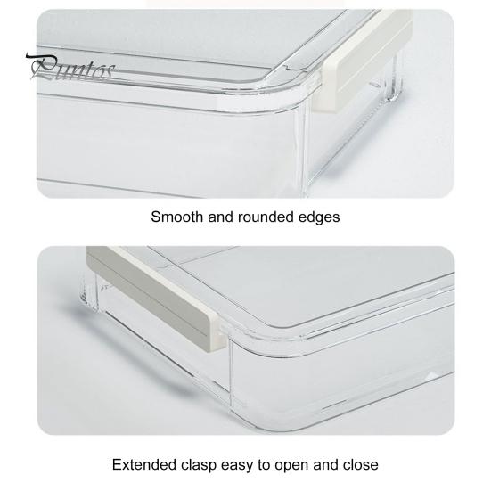Transparent Document Organizer Box Dustproof with Lid Comfortable Grip Handle See-through Storage Container