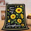 Sunflowers You Are My Sunshine Boho Floral Throw Blanket For Bed Couch Cozy Home Decor Autumn Spring Picnic Gift