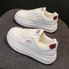 Leather little white shoes women's shoes new autumn and winter thick baseplate shoes versatile non-slip velvet heightening casual cotton shoes