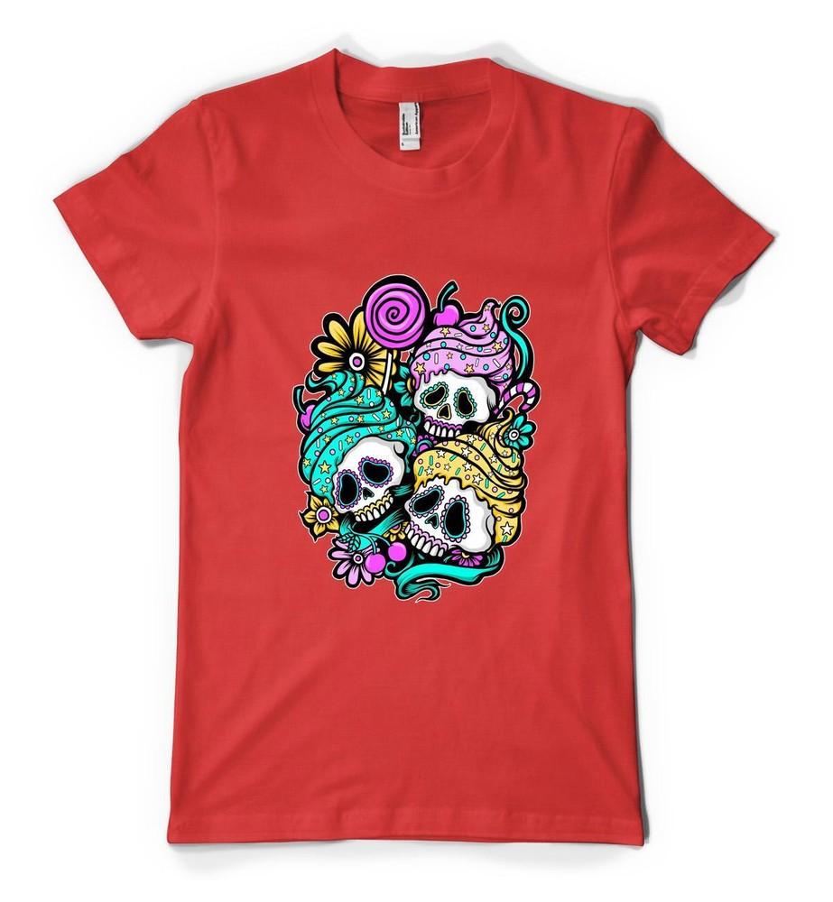 Bnwt Personalisation Cupcake Sugar Skulls Dessert Baking Adult And Kids TShirt 2XL