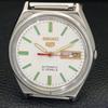 AUTOMATIC VINTAGE SEIKO 5 JAPAN MENS WHITE COLOR DIAL WATCH a702607-1