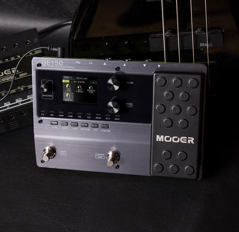 MOOER GE150 Guitar Multi-Effects Pedal with 9 Effect Types & Amp Simulation