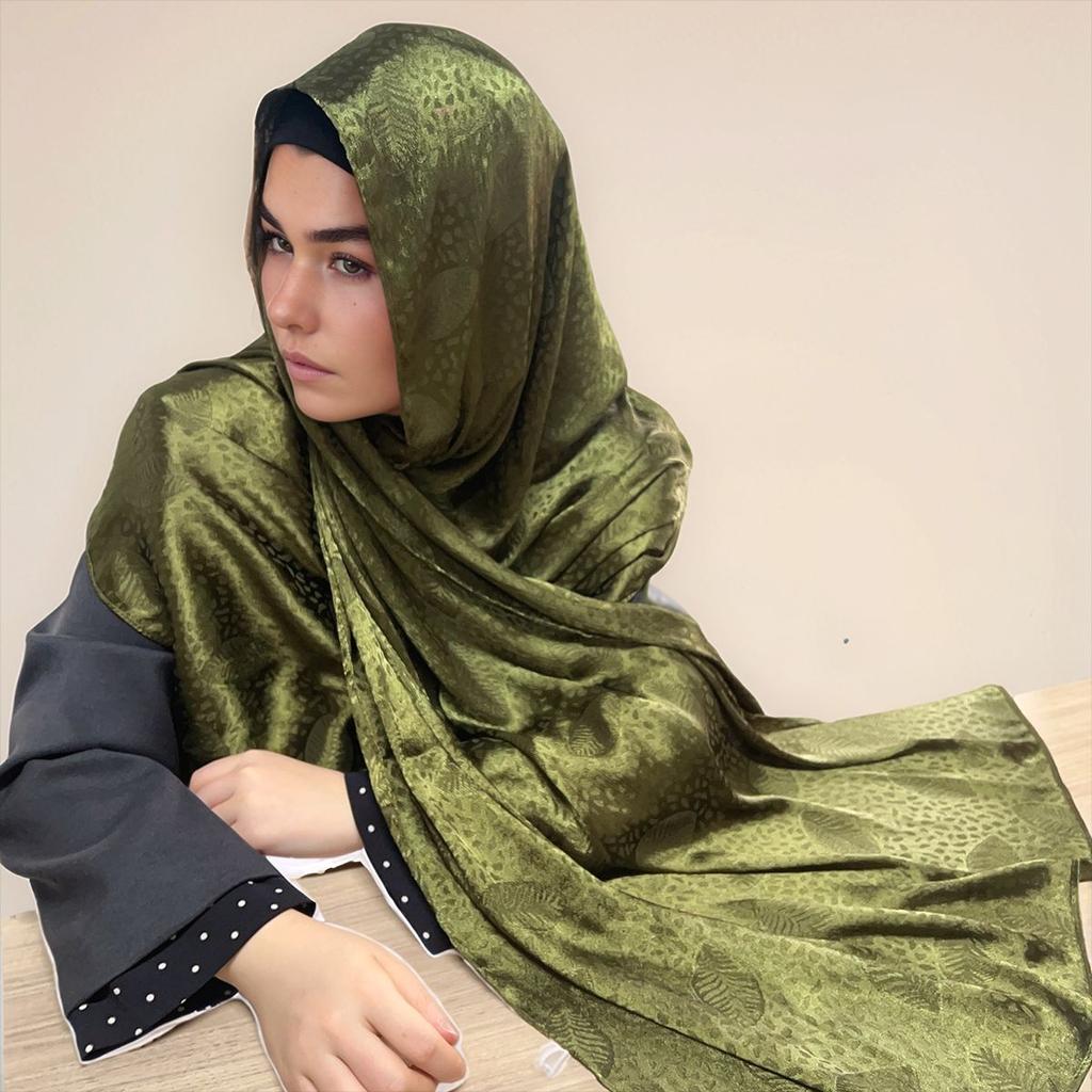 Malaysia's new imitation silky satin jacquard long scarf, women's shawl, headscarf MSL404