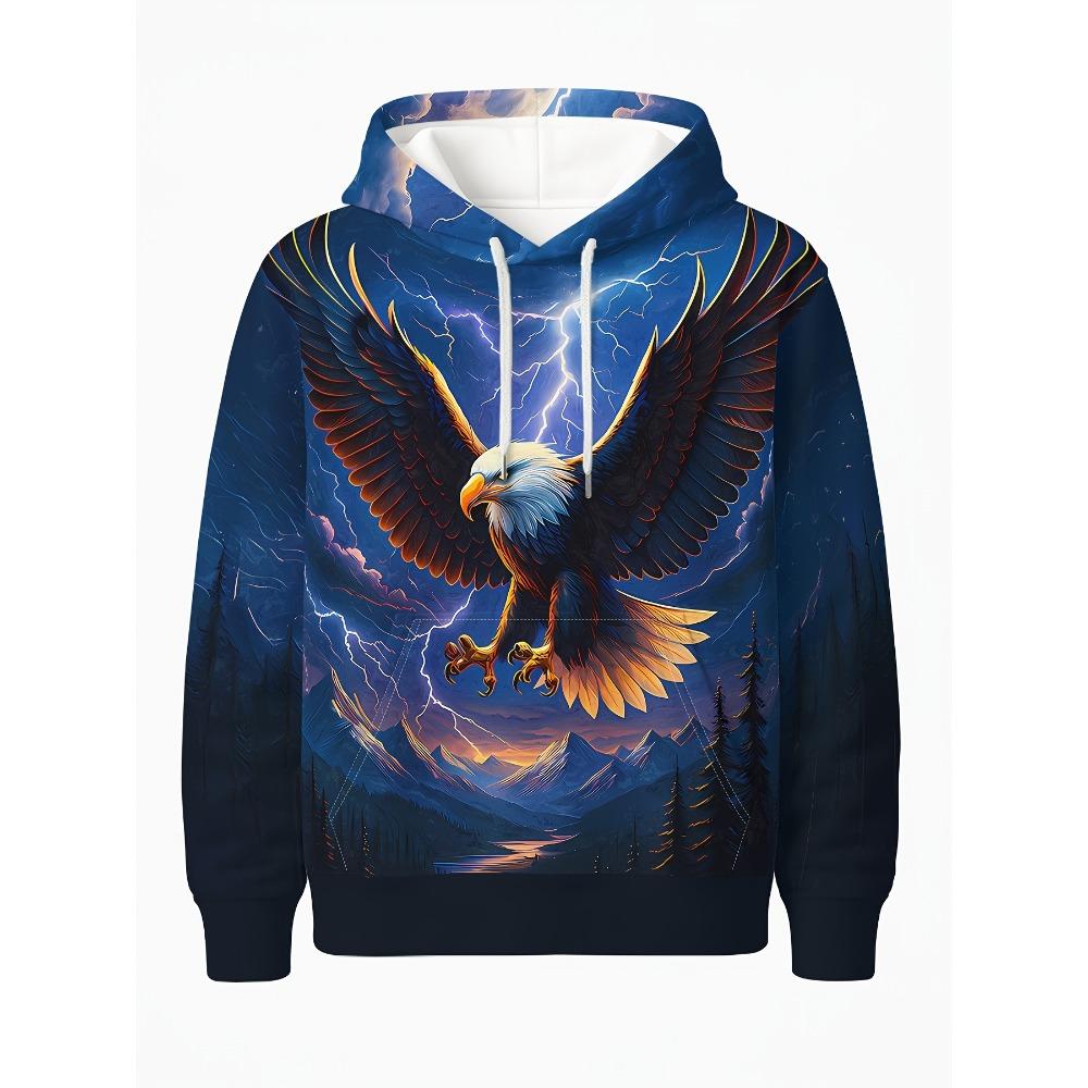 2025 Mode Cooler Adler Herren Hoodie 3D Gedruckte Hoodies Edition Trend Amerikanischer Adler Herren Sportbekleidung Kinder Freizeit Unisex Pullover