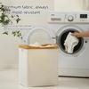 Oxford Cloth Folding Laundry Hamper Bamboo Handle Closet Organizer  Toy Storage