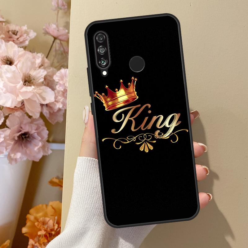 Queen King Crown For Huawei Nova 11 Pro 9 10 SE Y70 Y60 Y90 Y61 Y91 Y73 Y72 12s 12i 11i 8i P30 P40 Lite Case