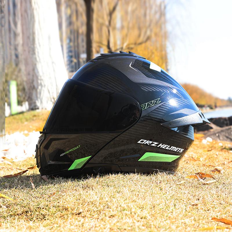 ORZ-958-Full Flip Up Motorcycle Helmet Dual Visor, Reinforced ABS Shell, DOT Certified Shockproof Outdoor Motorbike Safety Gear