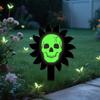 Halloween Yard Stakes Luminous Skeleton Decorative Garden Stakes Wooden Halloween Decorations for Indoor Outside Party Backyard Lawn Pathway