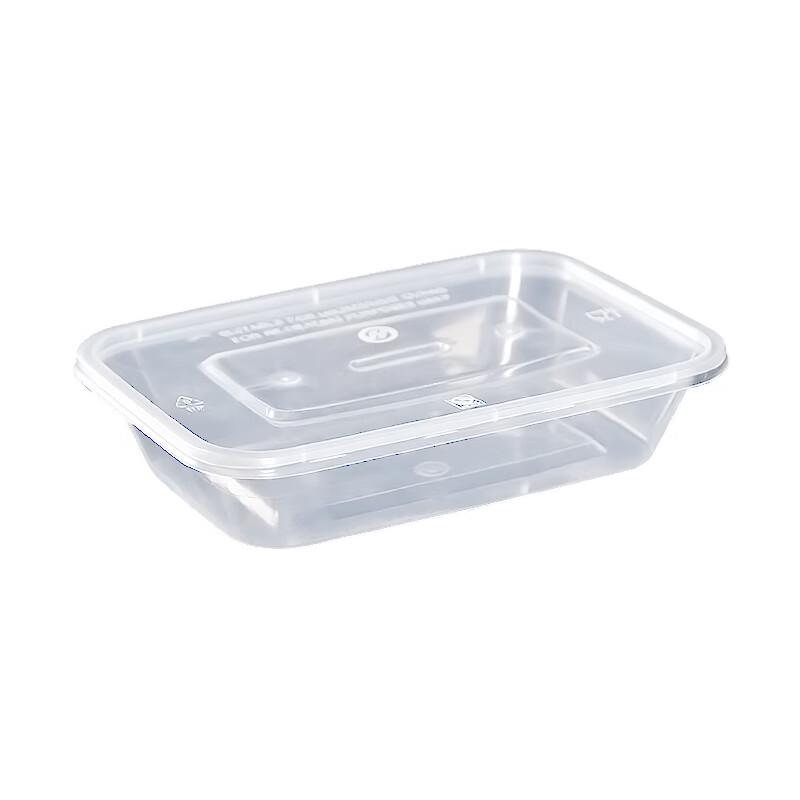 Jiwanggu 500ml Rectangular Transparent Disposable Food Containers, 300 Sets