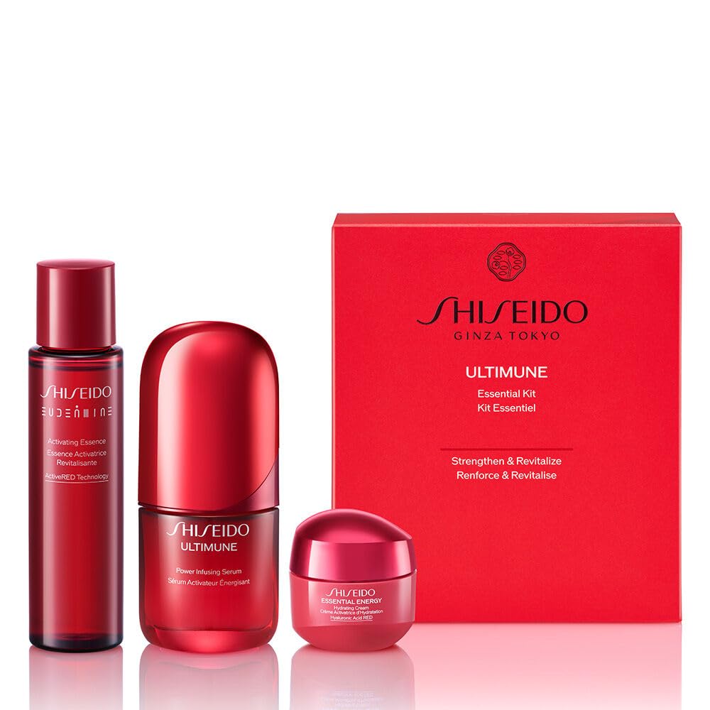 SHISEIDO Ultimune Essential Kit 30mL Serum 70mL Toner 30g Cream Exclusive Skincare Kit Trial Travel Use and Dryness Shiseido + + E-commerce &