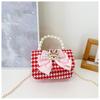 Lovely Red Velvet Tiger Head Handbag For Girls Trendy Crossbody Bag For Kids