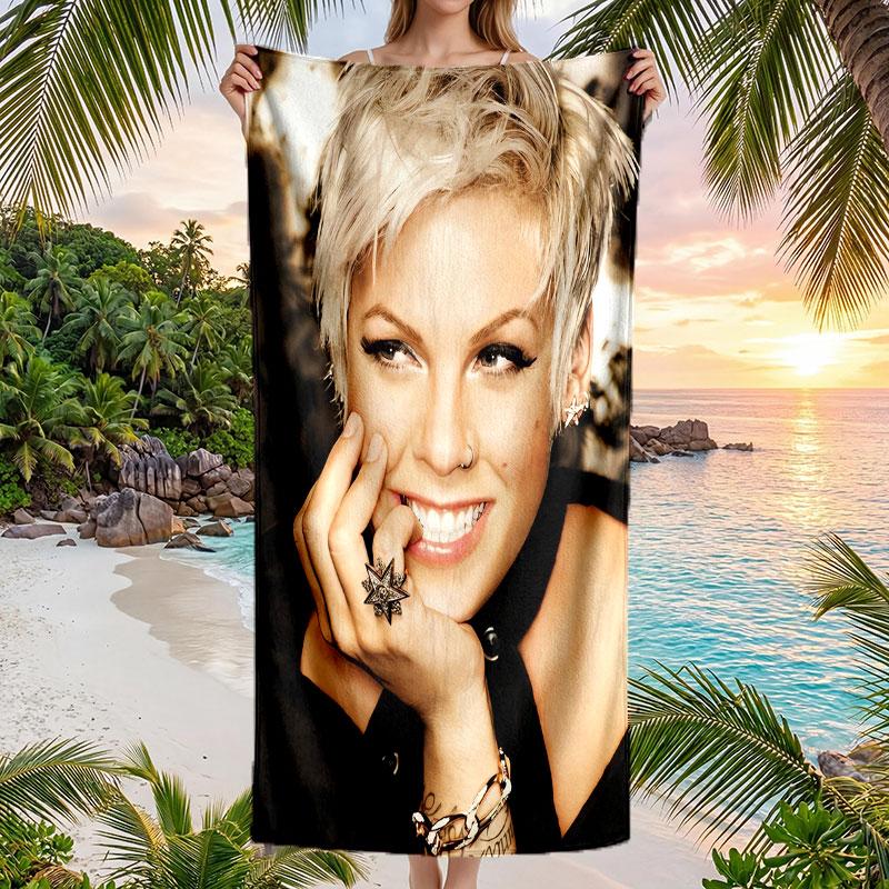 Large Beach Towel Quick Dry Absorbent Towel For Beach IndoorP!nk Singer