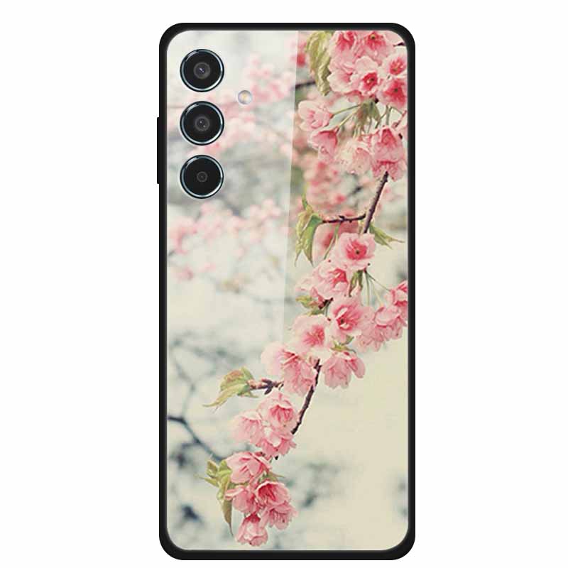 Glass Back Cover For Samsung Galaxy S24 FE Case S24FE Hard Tempered Glass Case For Samsung Galaxy M55 A16 Phone Case Soft Bumper