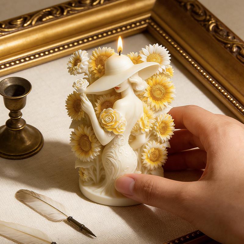 1PC Aromatherapy Candle Silicone Mold Handmade DIY Candle Gypsum Dropping Mold