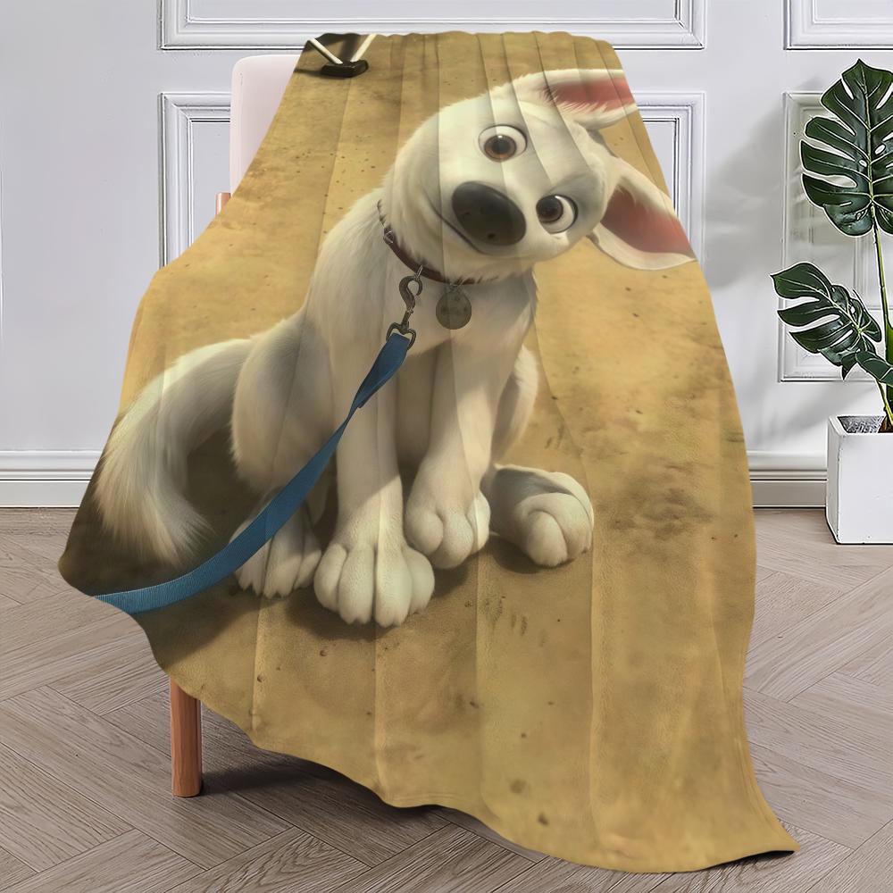 Cartoon B-Bolt Movie DSN Blanket Blanket for Couch Sofa Travel Home Picni Flannel Blanket Birthday Gift Warm Comfortable