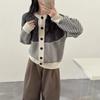 Vintage Striped Knitted Cardigan Women's Clothing Autumn and Winter New Round Neck Loose Casual Lazy Wind Sweater Jacket Women