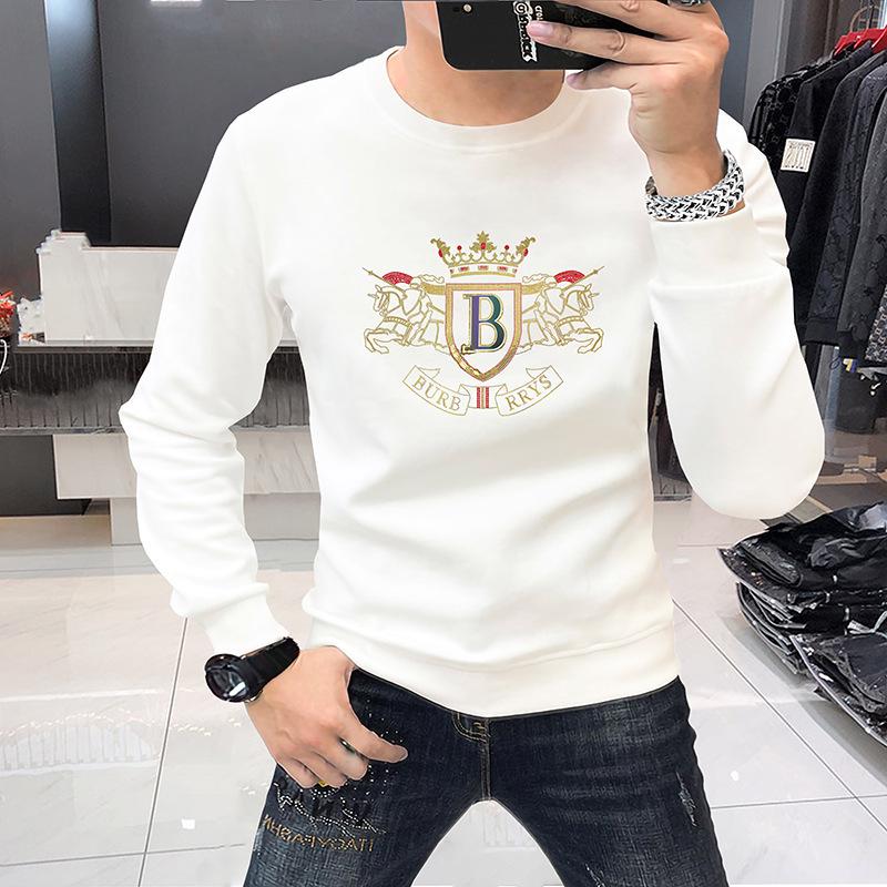 2023 European Style Slim Fit Men's Rhinestone Letter Sweatshirt