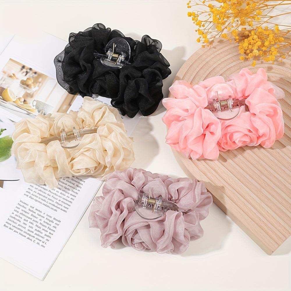 1pc Chiffon bow hair clip, back of the head, disc hair clip, large solid color hair clip, hair accessory, headband