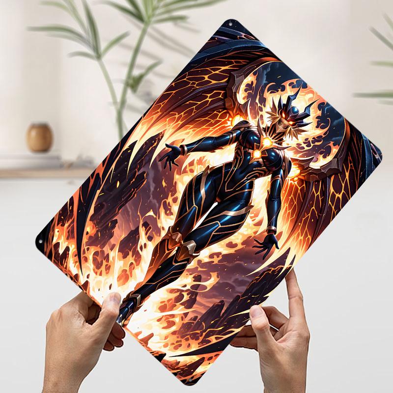 

Winged Demon Warrior in Fiery Landscape Printed Poster Customized Wall Art Retro Vintage Metal Tin Signs for Luxury Home Decor 7.9x11.8In(20x30cm)
