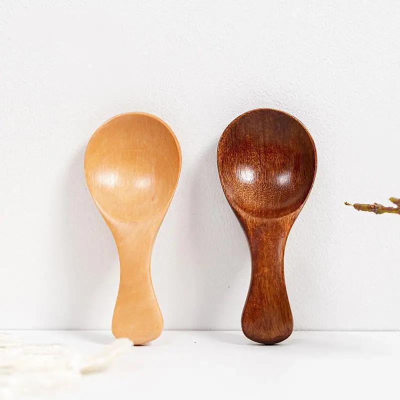 4/2/1pz Mini cucchiai di legno da cucina Cucchiaio per spezie e condimenti Cucchiaini da caffè e zucchero Cucchiaini da tè per bambini Manico corto Cucchiai di legno Stoviglie per la casa