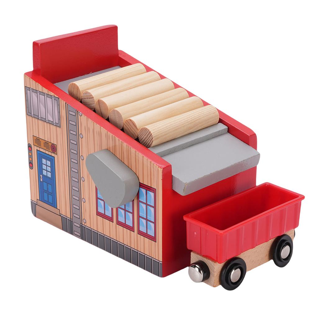 8 Pcs Wooden Train Track Accessories Expandable Wood Railway Toy Scene Accessories for Children