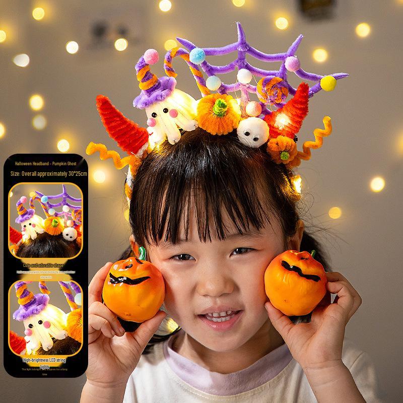 DIY Pumpkin Light-Up Headband Kit for Kids - Halloween Party Costume Prop