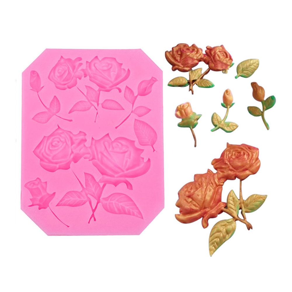 Silicone World DIY Rose Flowers Petal Silicone Mold Cake Baking Decoration Fudge Chocolate Mold Handmade Soap Tools