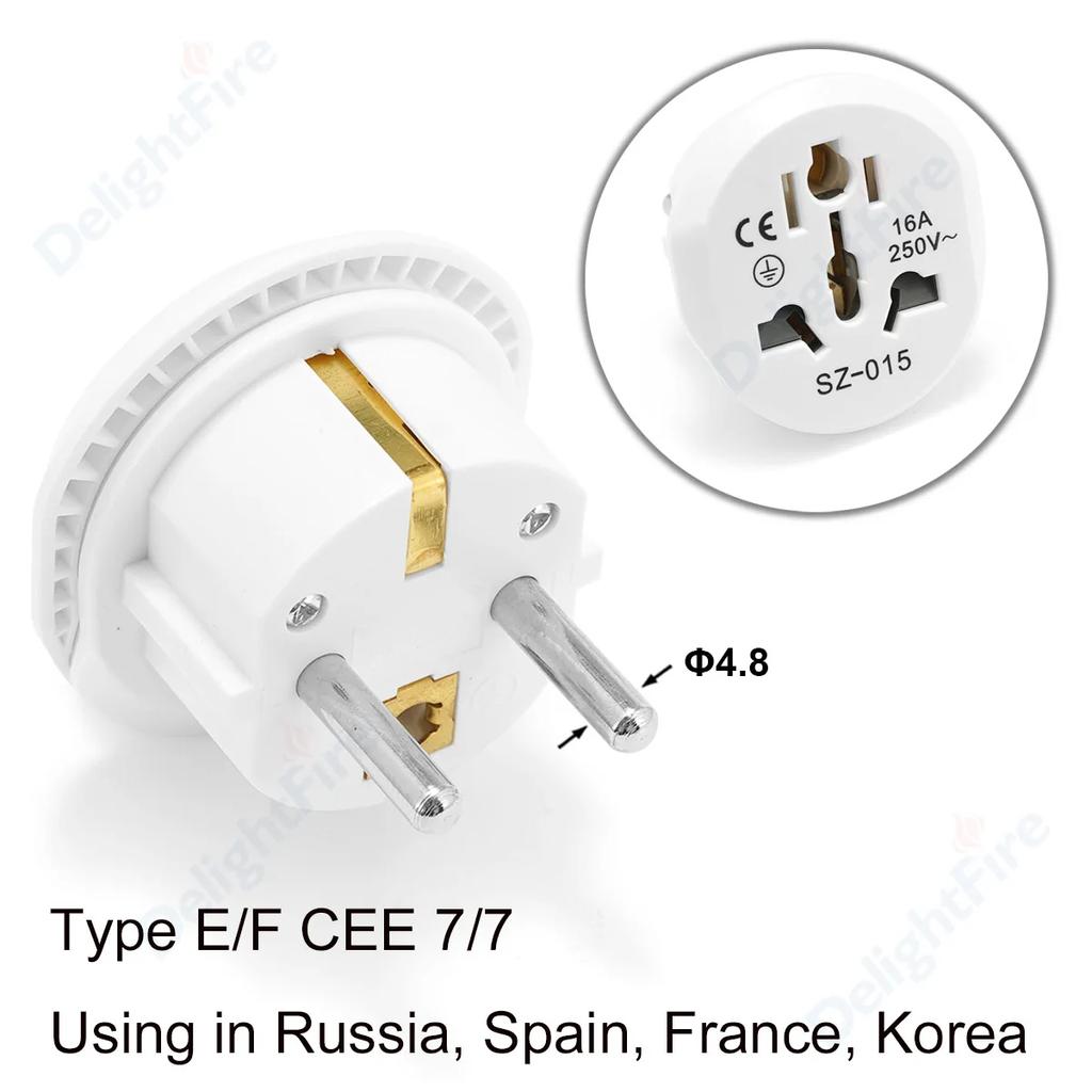 Adaptateur de prise UE CN AU US vers UE KR Adaptateur de voyage Chine Australien Américain vers Européen Euro Adaptateur d'alimentation Convertisseur AC Prise