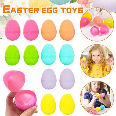 12 buc. Număr de ouă de Paște din plastic, umplubile, multicolore, din plastic, de umplutură de ouă de Paște de culoare uni, DIY, decorațiuni de artizanat, favoruri de petrecere, jucărie pentru copii