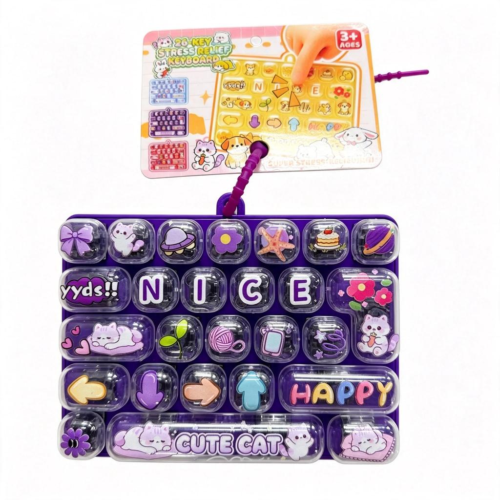 New Popular Cute Stress Relieving Toy 26 Button Press Toy Durable Bag Decoration Family Party Aaaaa