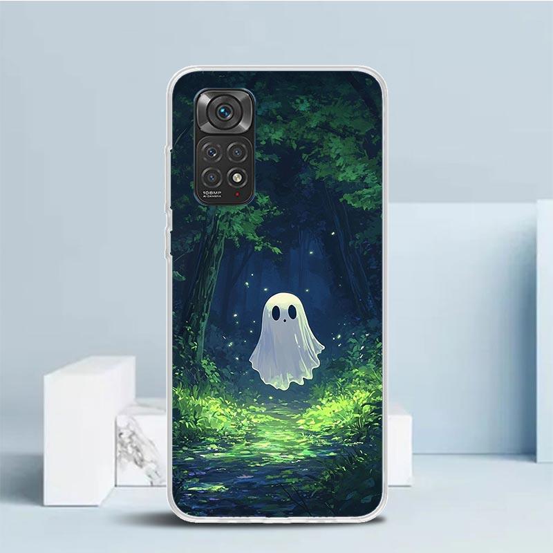 

Милый чехол-привидение на Хэллоуин для телефона Xiaomi Redmi Note 15 14 13 12 Pro Plus, чехол 14S 11S 11T 11E 10S 10 4G, чехол с рисунком Re Note 12 Pro Plus
